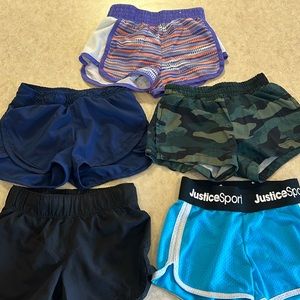 5 pairs of girl shorts, size XS (5), three pairs are from Old Navy